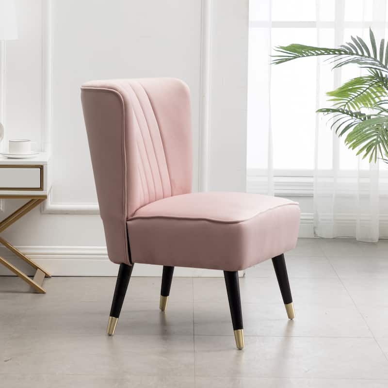 Upholstered Chair Side Chair Lobby Chair Leisure Chair Armless Chair Pink Corner Chair for Living Room - Pink
