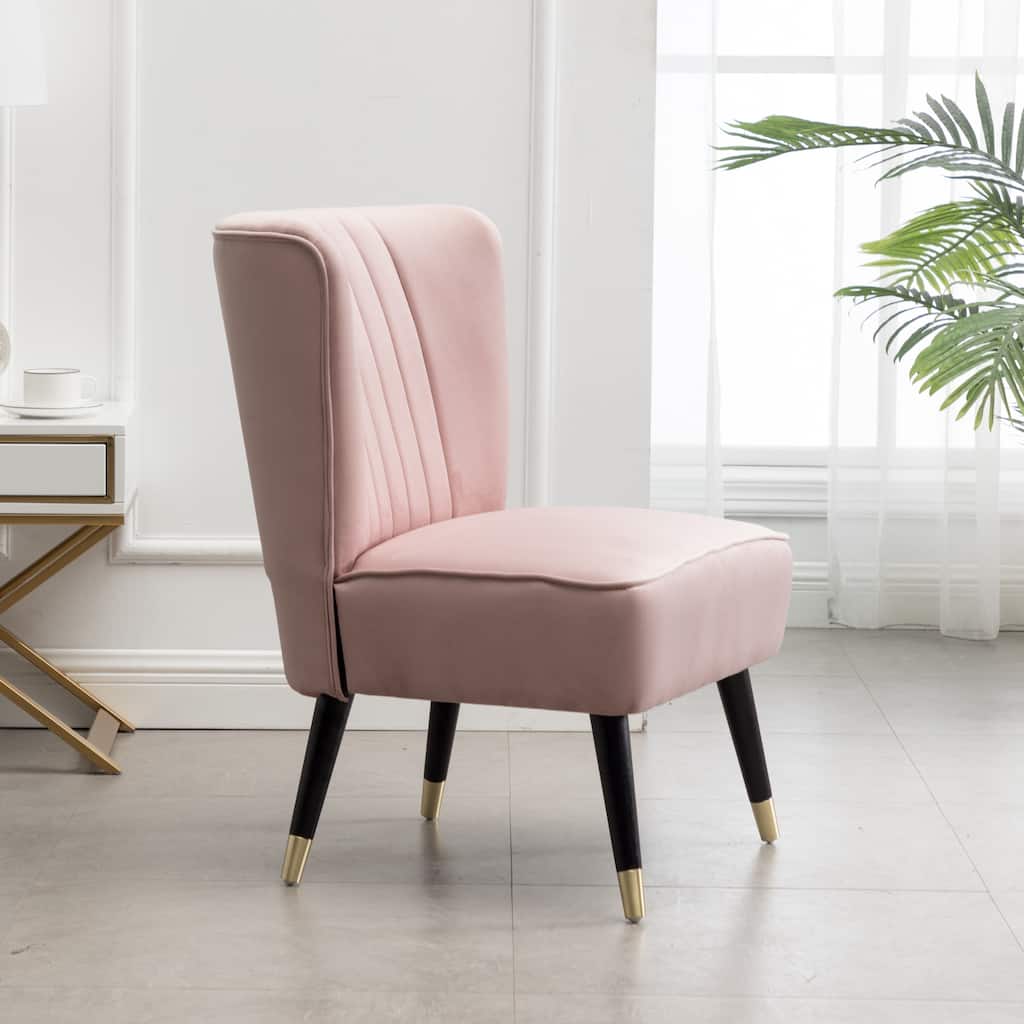 Upholstered Chair Side Chair Lobby Chair Leisure Chair Armless Chair Pink Corner Chair for Living Room