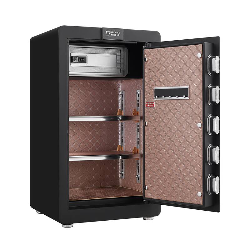 Security Electronic Steel Home Safe, Anti-Theft Digital Security Lock Box with Smart Alert System, Personal Document Safes