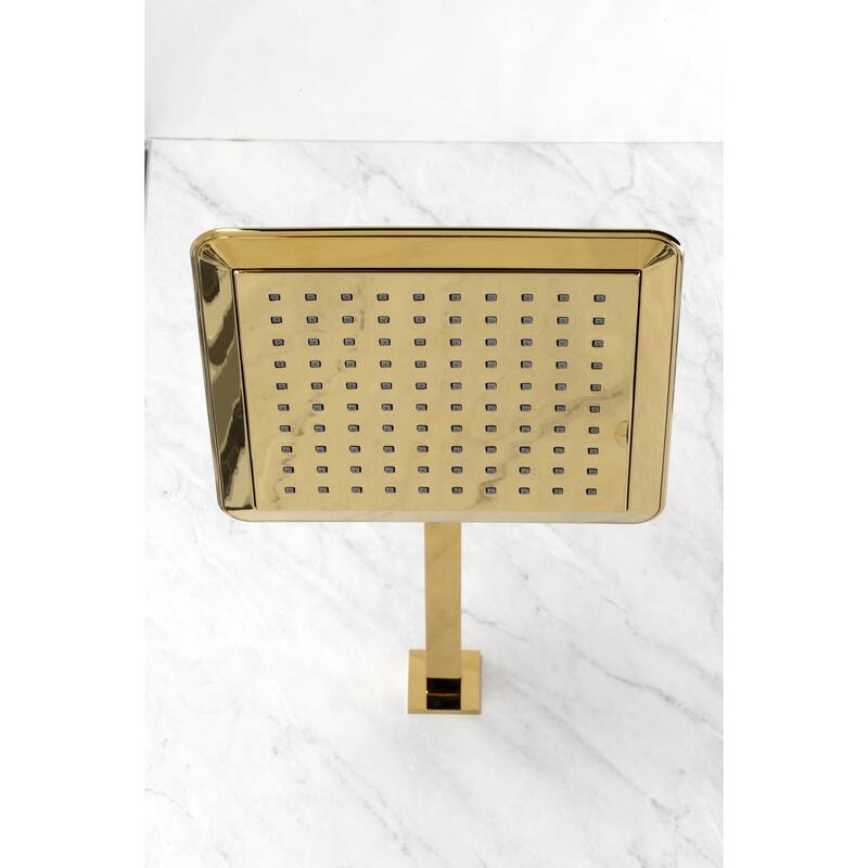 Kingston Brass Claremont 9-5/8 Inch Square Shower Head with Shower Arm