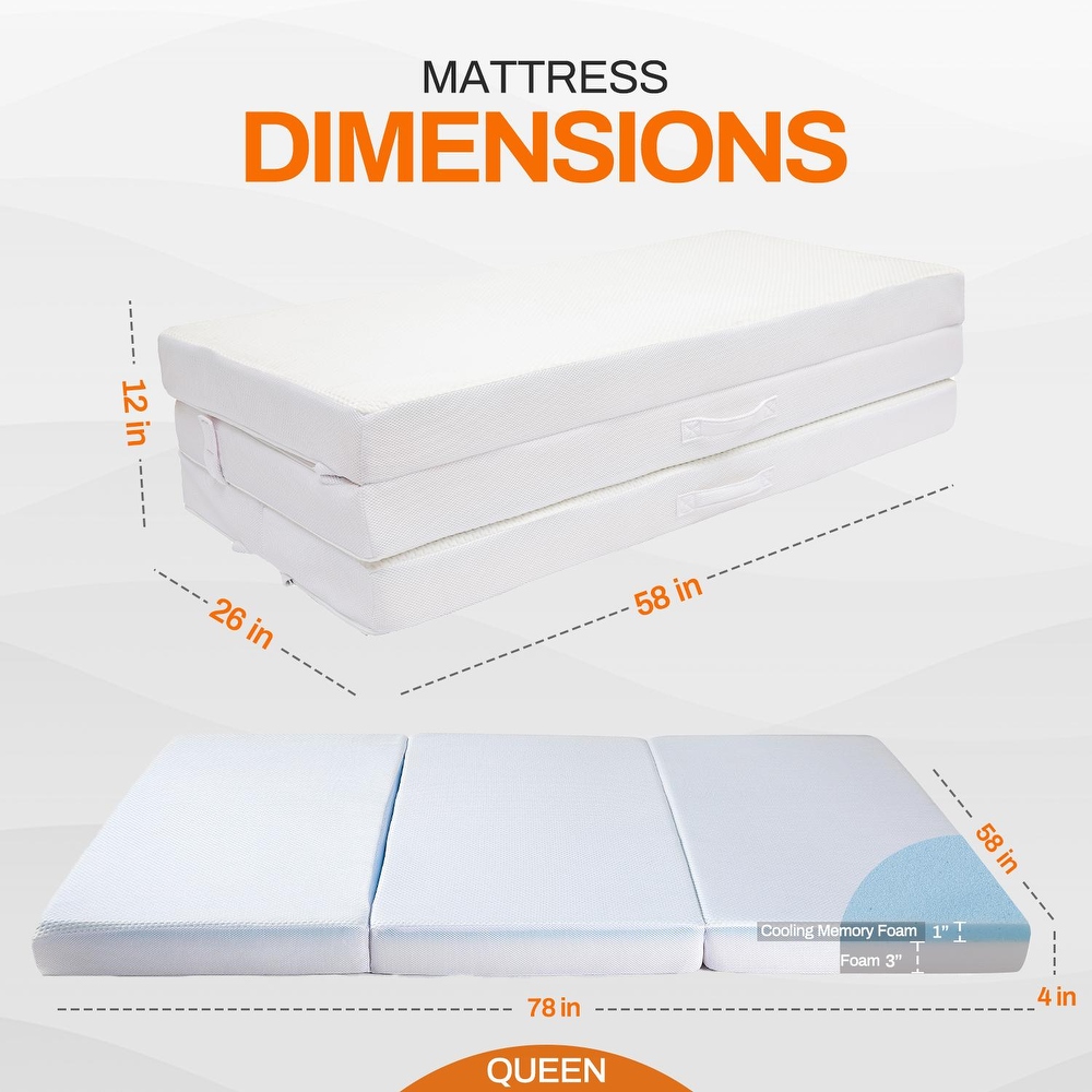 Folding foam shop mattress queen