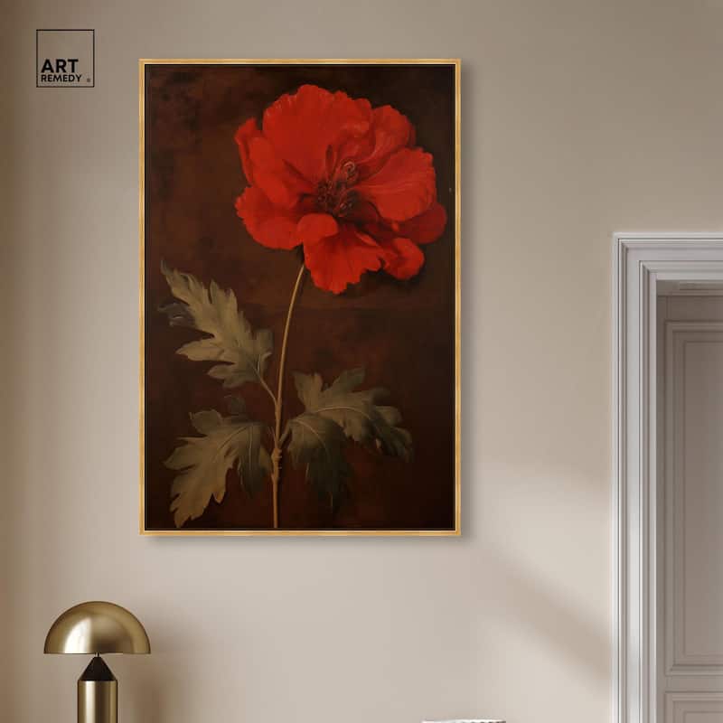 Flourish in Red I Canvas by Art Remedy