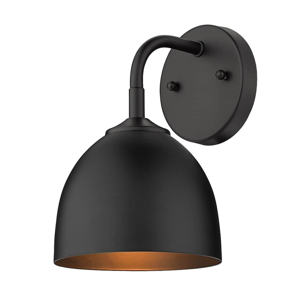 Yep by Golden Lighting Zoey 1-light Wall Sconce in Chrome and Matte Black shade