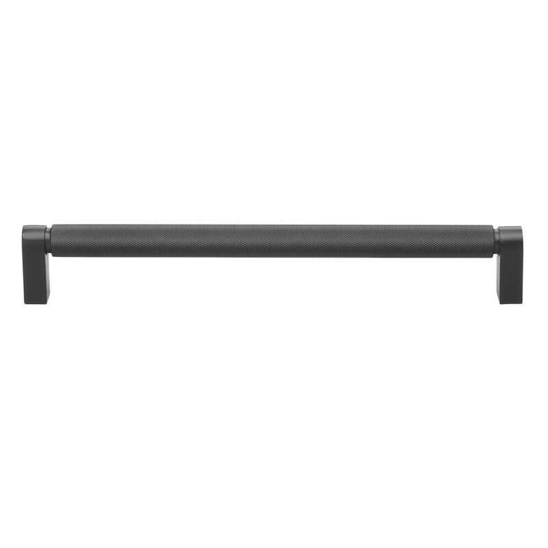 8-3/4 Inch Screw Spacing Solid Knurled Bar Pull Cabinet Hardware Handle - 4788-224-MB