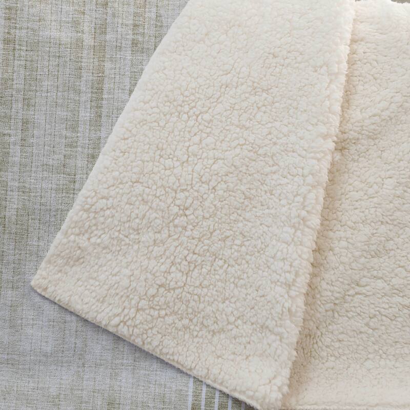 Premium Machine Washable Casual Geo Sherpa Throw Blanket