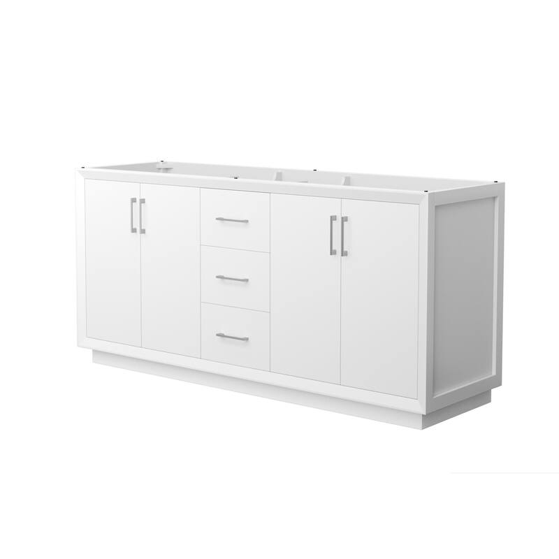 Wyndham Collection WCF414172D-CXSXX-MXX Strada 71" Double Free - White / Brushed Nickel Hardware