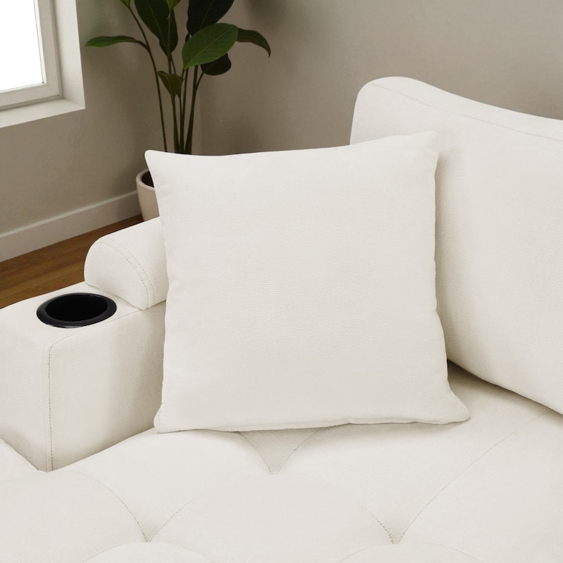 115.7" Modern U-Shaped Sectional Sofa with Cup Holders, Storage Space and USB Ports, Oversized Chenille Couch for Living Room