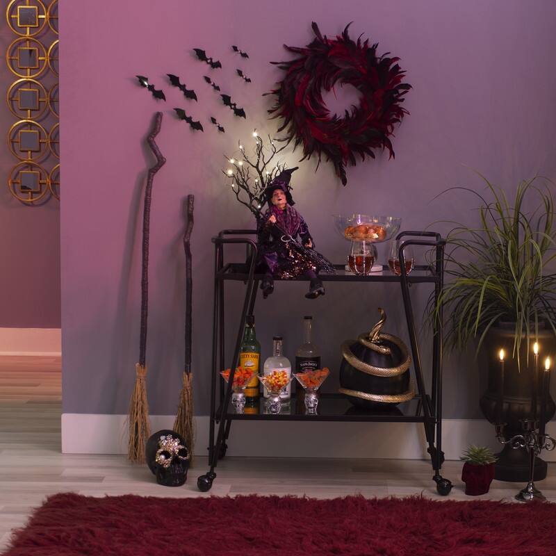 Rosa Mid-Century 2-Teir Rolling Metal Bar Cart