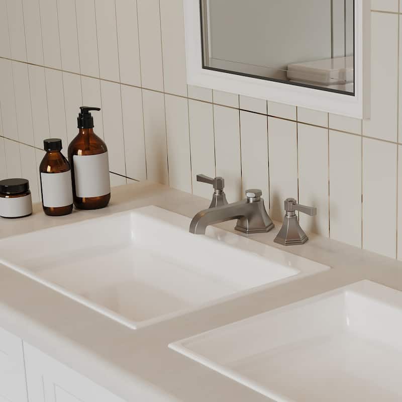 Bathroom Faucet with Pop-Up Drain Lever - Brushed Nickel