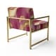 preview thumbnail 90 of 101, Designart "Mettalic Indigo And Gold II" Upholstered Abstract Accent Chair - Glam Arm Chair For Living Room