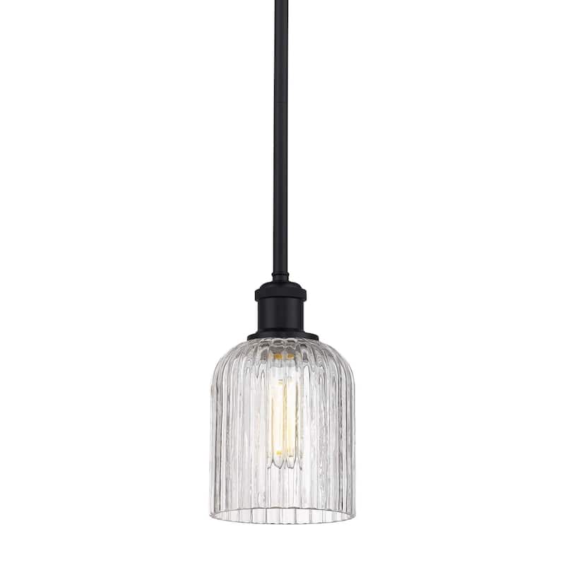 Innovations Lighting 516-1S-9-5 Bridal Veil Pendant Bridal Veil 5" - Matte Black / Clear