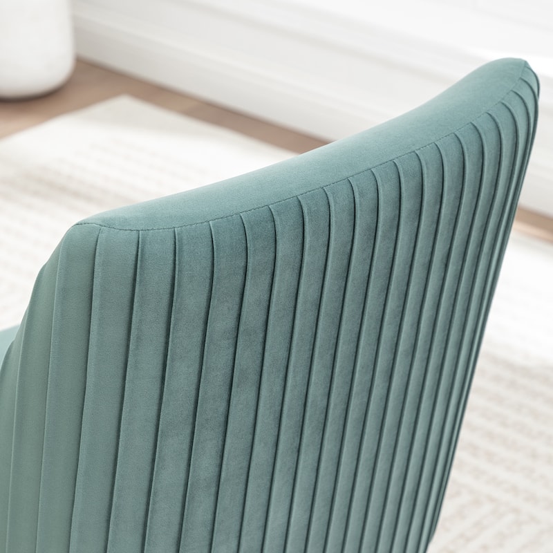 SEYNAR Modern Velvet 360 Degree Swivel Armless Dining chair Set of 6