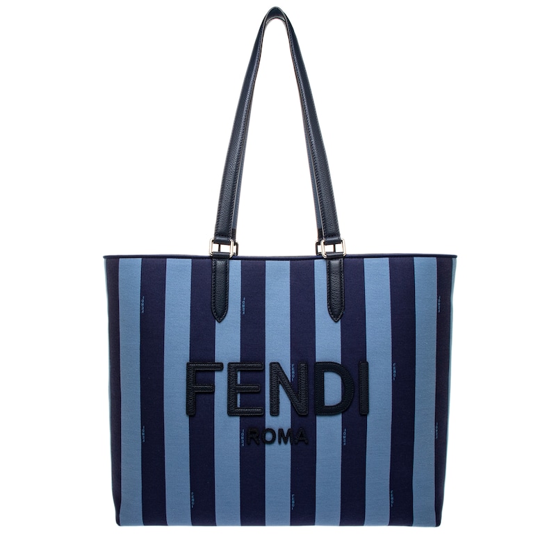 Fendi Pequin Jacquard Tote - Blue