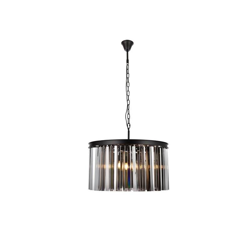 Royce Edge 8-Light Matte Black Chandelier - matte black (royal cut silver shade crystals)
