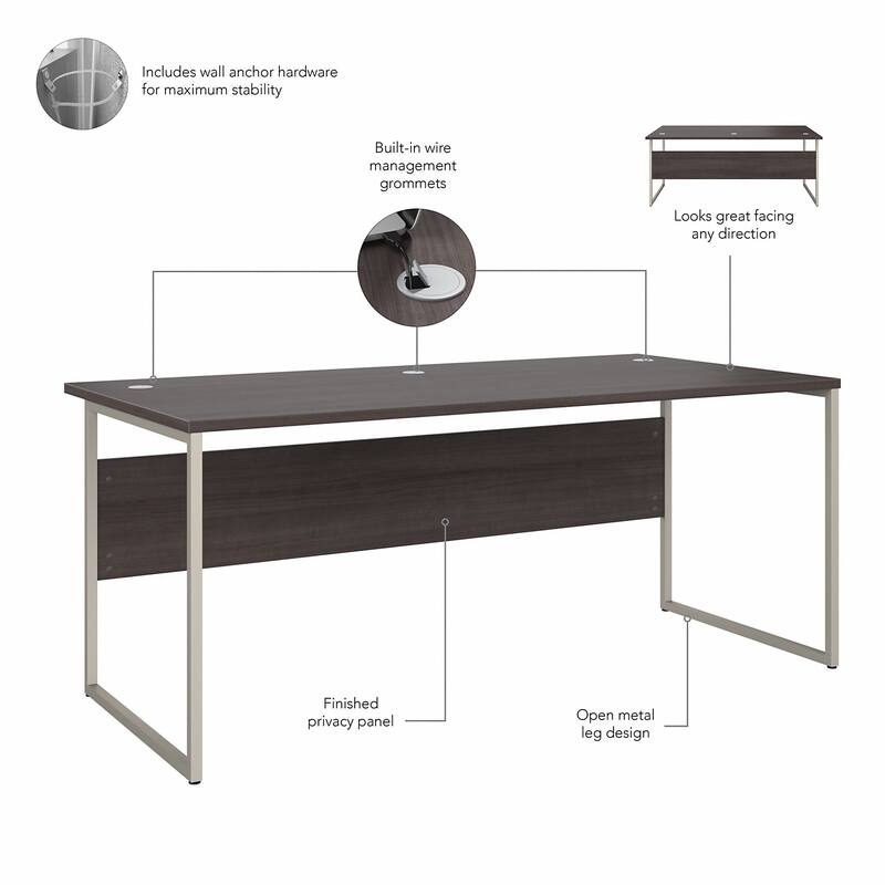 Hybrid 72W x 36D Computer Table Desk by Bush Business Furniture