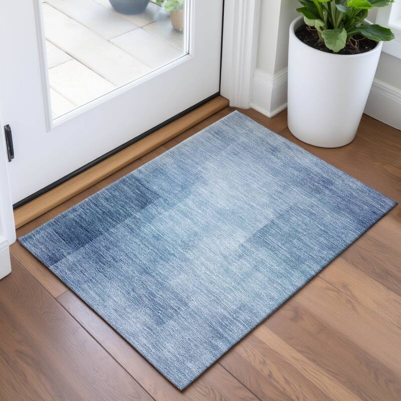 Premium Washable Super Soft Abstract Solid Mayfield Rug - Blue - 1'8" x 2'6"