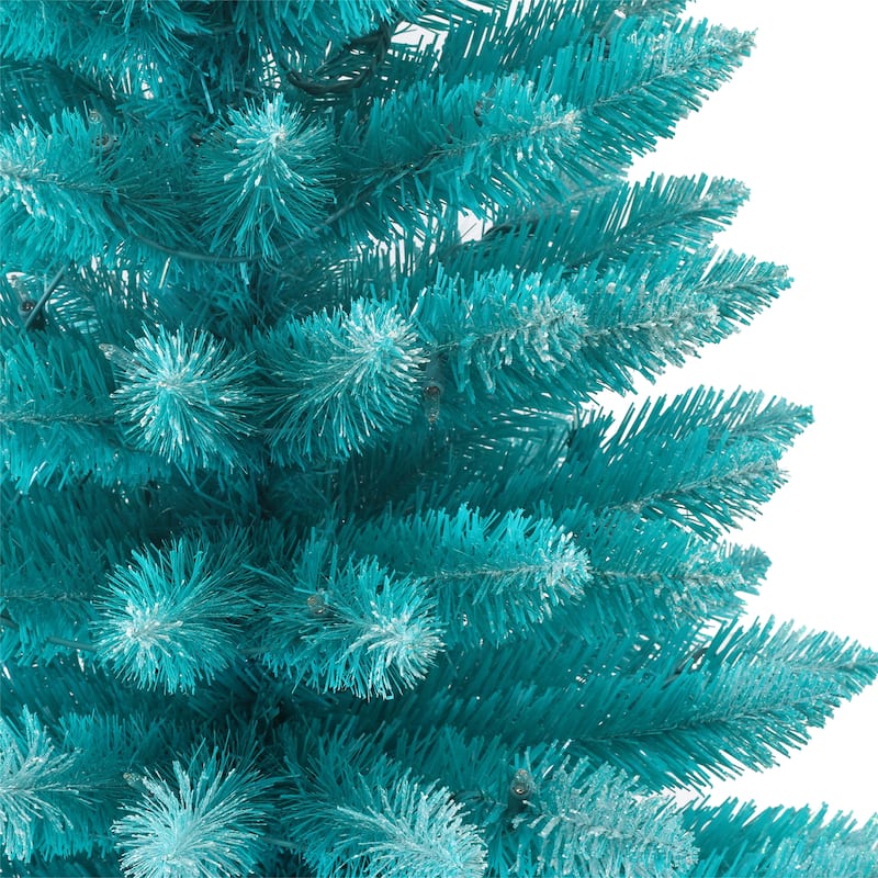Puleo International 3 ft. Pre-lit Fashion Teal Artificial Christmas Tree