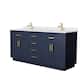 Option Dark Blue, Gold Trim, White Cultured Marble Top