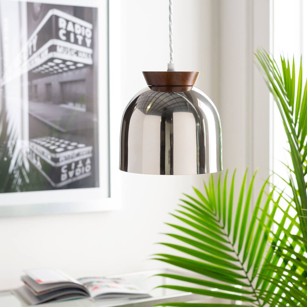 Artistic Weavers Konicek Chrome & Wood Modern 1-light Pendant