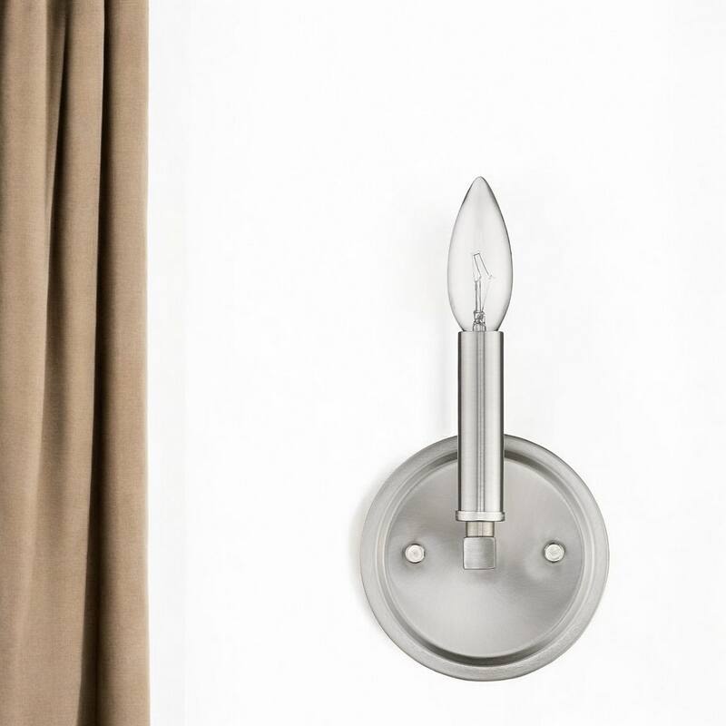 One Light Steel Wall Sconce Reversible Mount Ready - 4” x 5” x 6.63” (D x W x H)