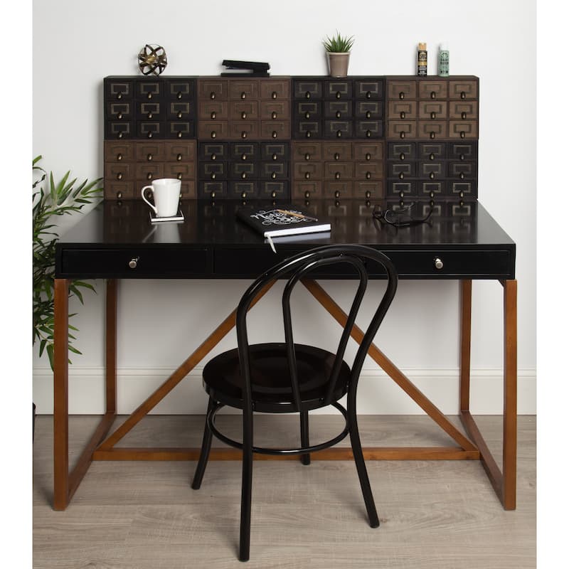 Kate and Laurel Apothecary Wood Desk Drawer Set, 9 Drawers