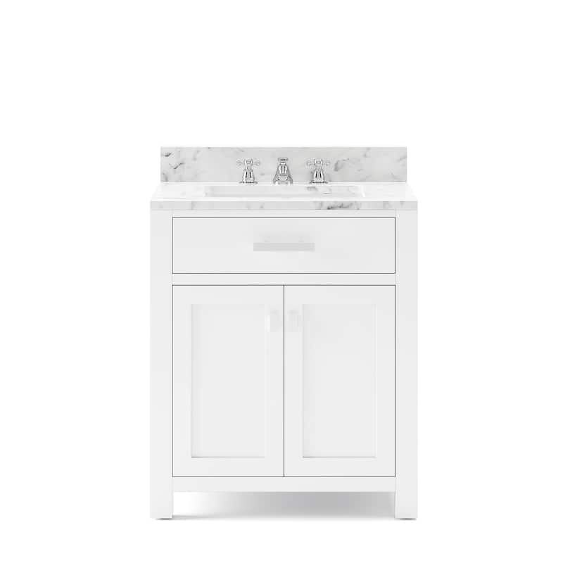 Water Creation Madison 30-inch Solid White Single Sink Bathroom Vanity