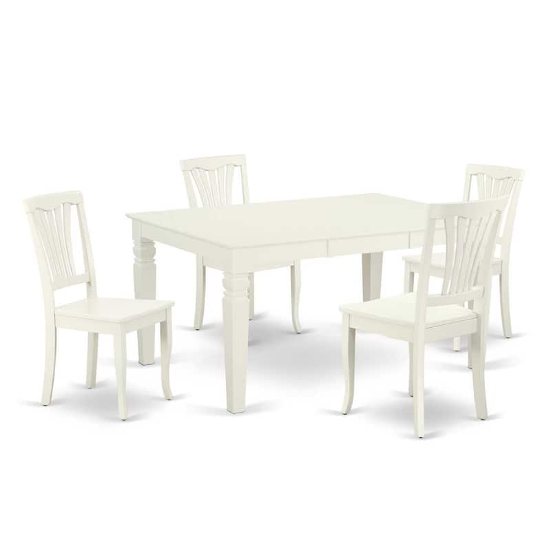 Medieval Dining Set 5Pc Rectangular Table & Chairs - 42/60 Inch Table with Leaf