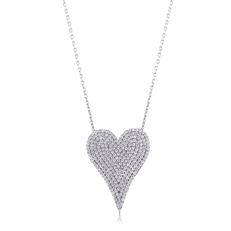 SHYMI Large Pave Heart - Silver