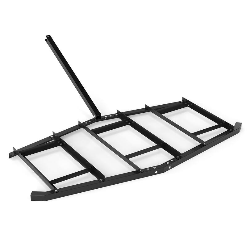 Gymax 84'' Wide Driveway Drag Tow-Behind Leveling Rake w/Reinforced - Black