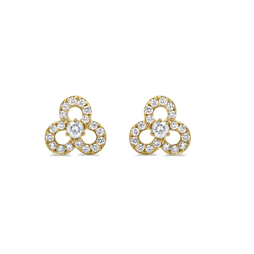 Joelle Collection 14K Yellow Gold Diamond Earrings