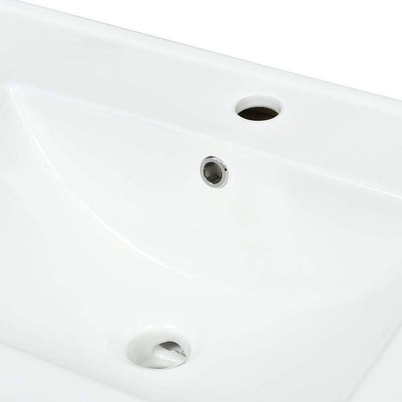 Bathroom Vanity 24 Inch, Small Bath Vanity with Sink, Modern Sink Cabinet, Free Standing Bath Vanity Combo with with 3 Drawers