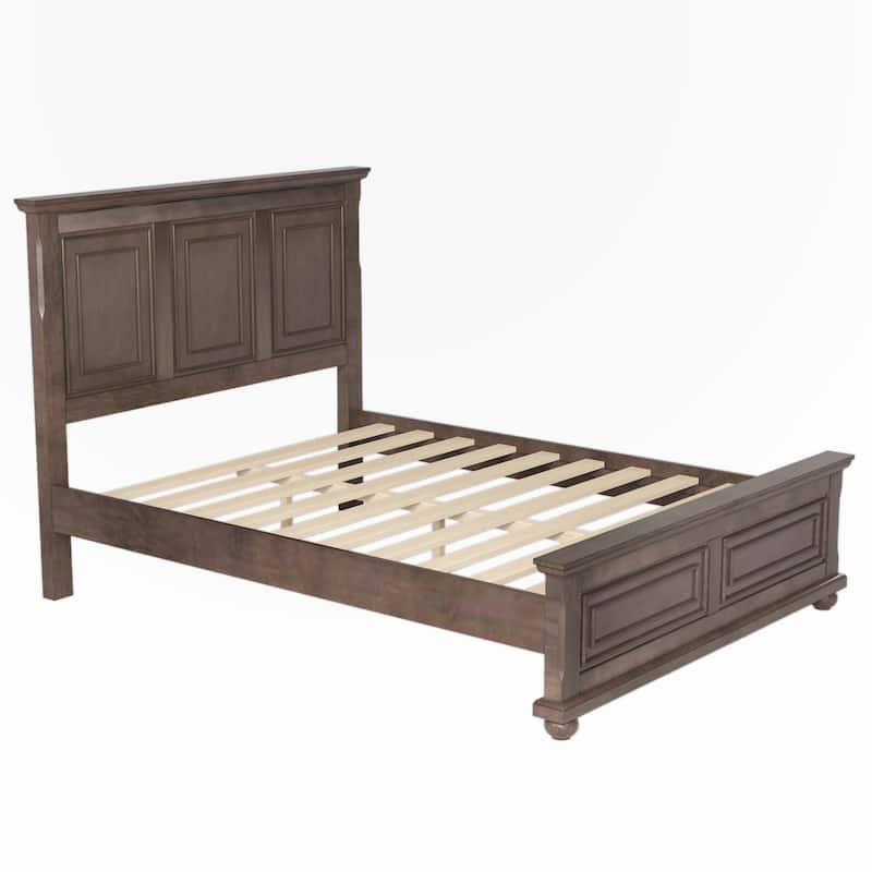 Traditional Town and Country Style Pinewood Vintage Queen Bed