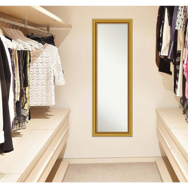 Non-Beveled Wood Full Length On The Door Mirror - Townhouse Frame - Outer Size: 18 x 52 in