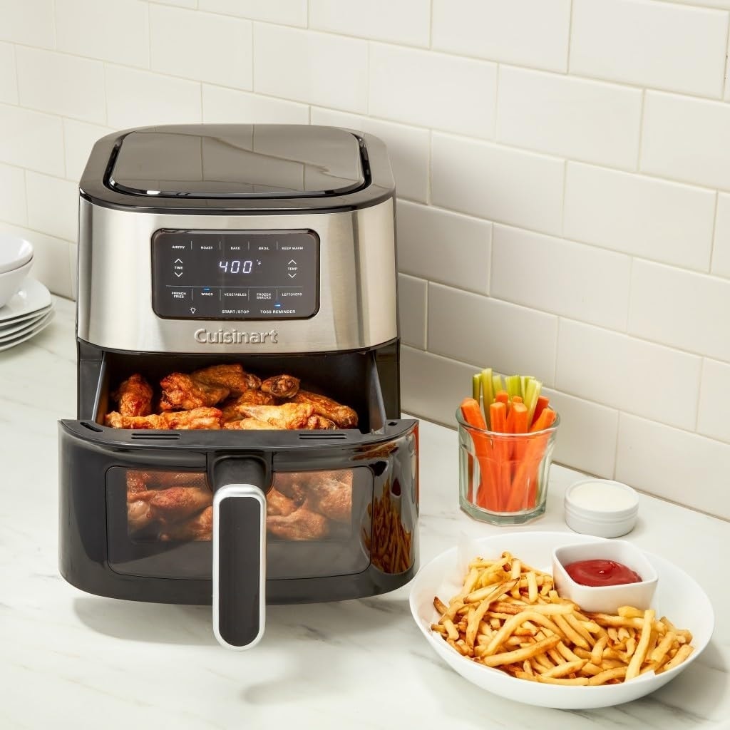 Gourmia 5-Qt Air Fryer with Nonstick Dishwasher Safe Basket, Black