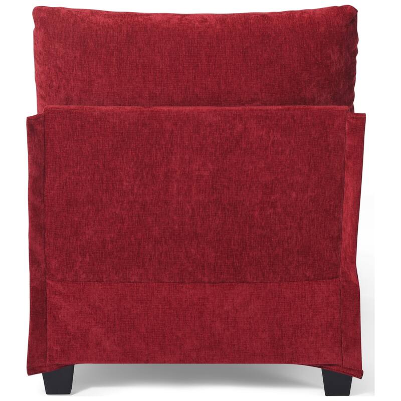 Lucca Chenille Upholstered Single Sofa Chair with Ottoman