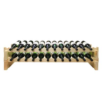 24 Bottle, 2 x 12 Bottle Modular Wine Rack, Natural