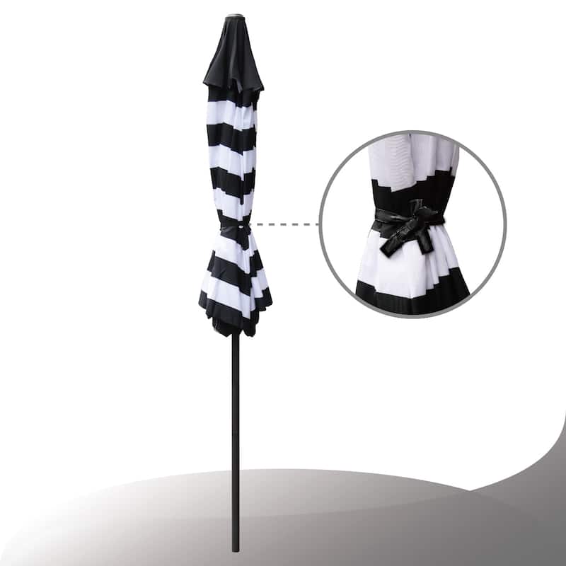 Maypex Striped Crank and Tilt 9-foot Market Umbrella