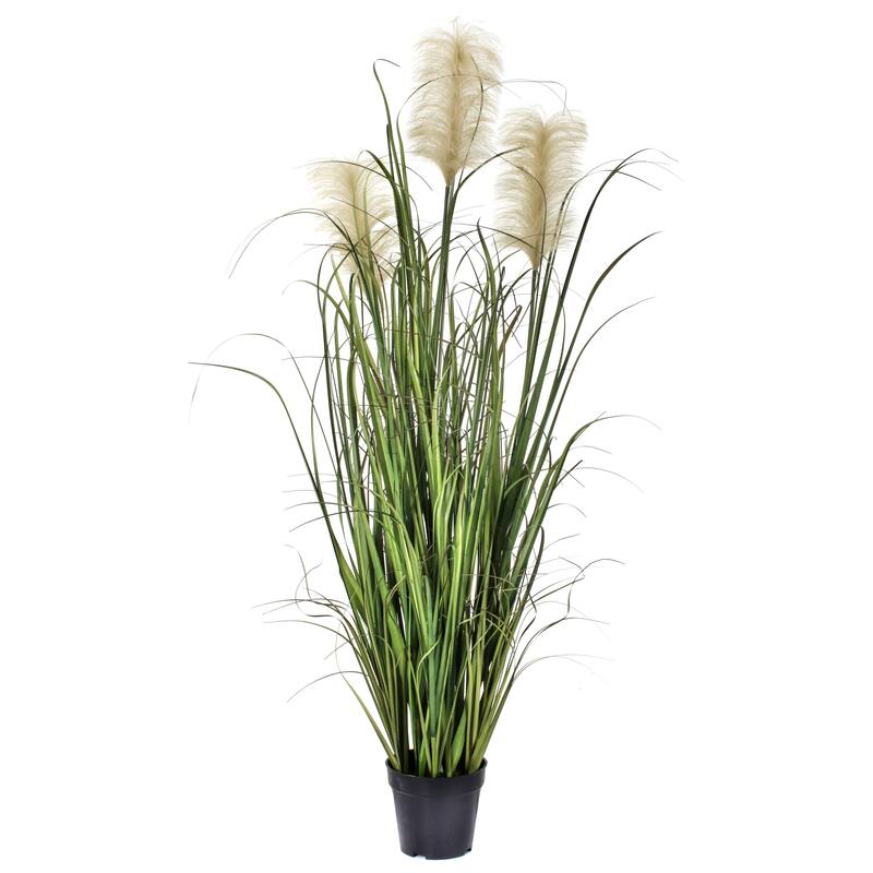 Potted PVC Nantucket Dunes Grass X3 Plumes 55" - 30"