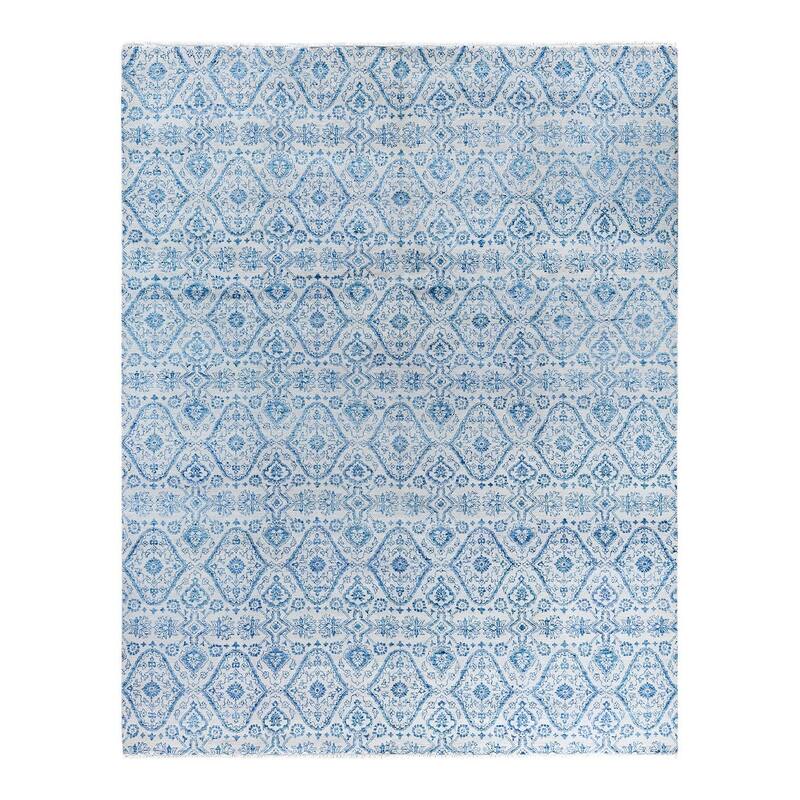 Ikat One-of-a-Kind Hand-Knotted Area Rug, Gray - 8' 1" x 10' 2"