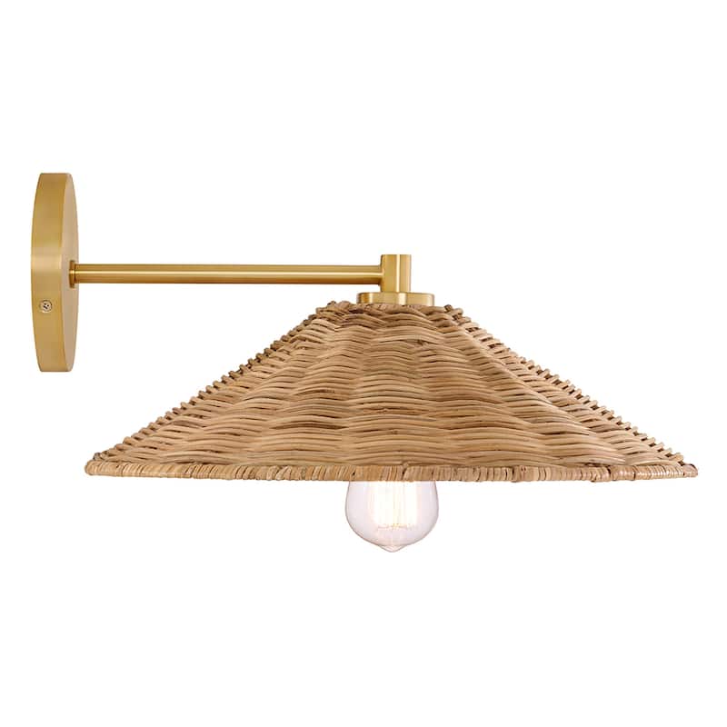 Bellevue SH90106 8" Tall Wall Sconce with Rattan Shade
