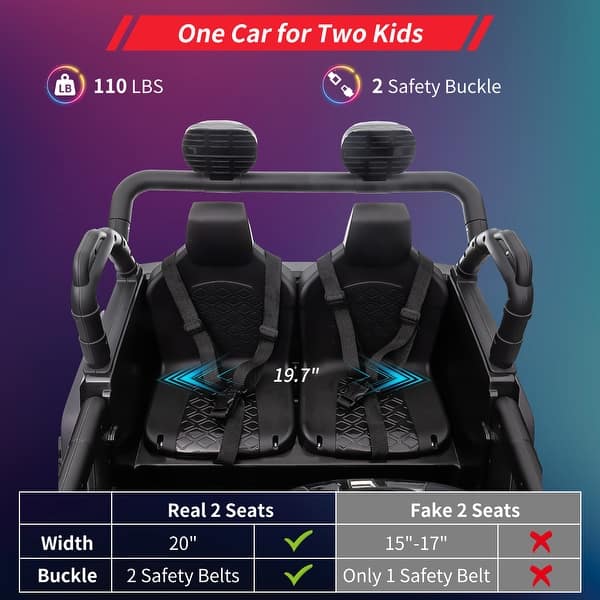 slide 2 of 5, 24V Kids Ride on Truck with Remote Control, 4 Motors, 7Ah Battery, Seat Width 2 Seater Electric Ride Toy Black