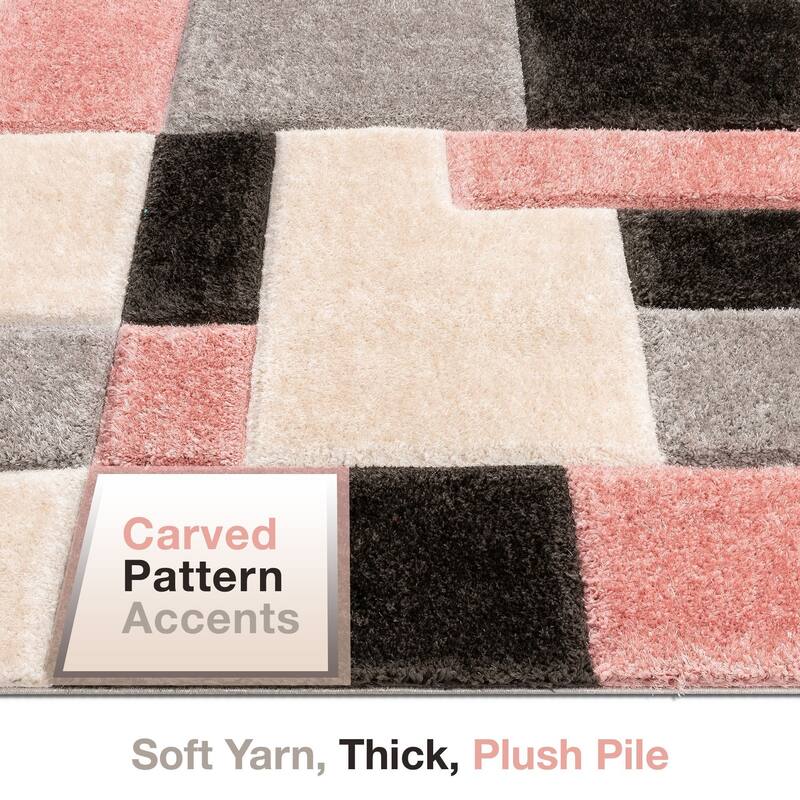 Well Woven San Francisco Escondido Geometric Shag Area Rug