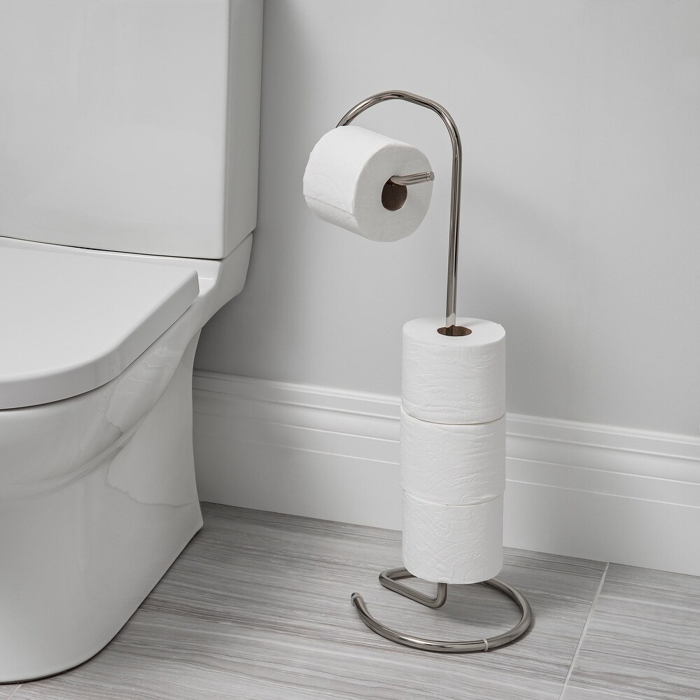 Bathroom Accessories: Polished Toilet Paper Roll Holder Stand