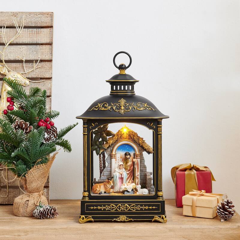 LED Lighted Nativity Scene Lantern Christmas Decoration - 18"