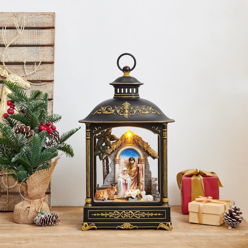 LED Lighted Nativity Scene Lantern Christmas Decoration - 18"