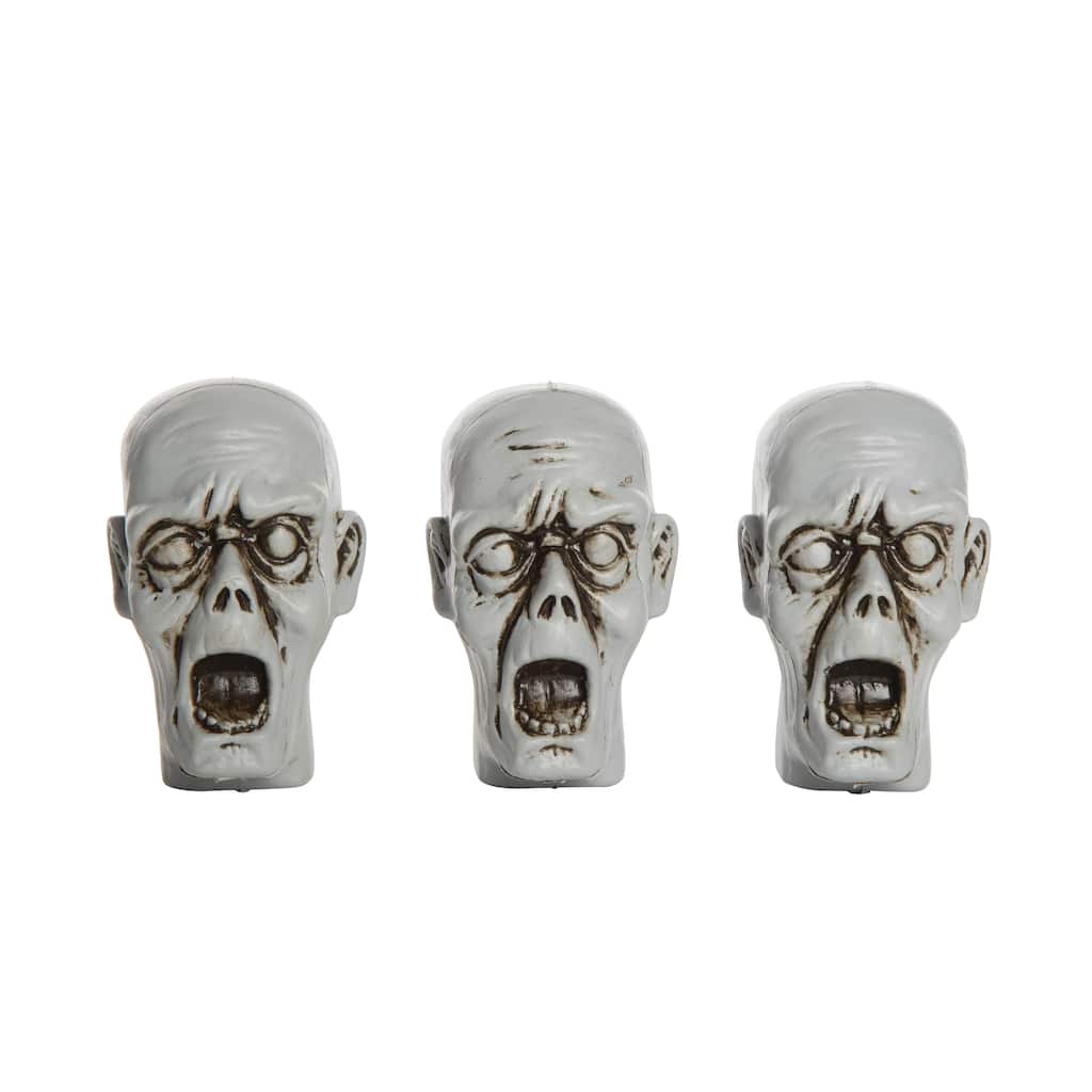 Zombie Heads In Mesh Bag Set of 3 - Set of 3