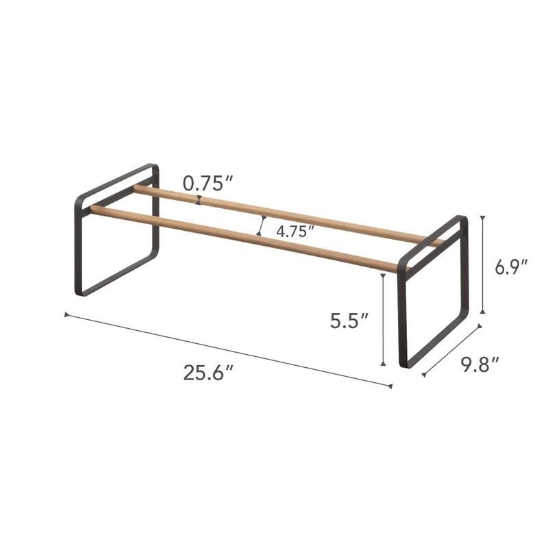 Yamazaki Home Stackable Shoe Rack, Steel, Holds up to 4 pairs of shoes per shelf, Holds 6.6 lbs