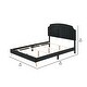preview thumbnail 5 of 3, Lily Platform Queen Upholstered Bed, Padded Headboard, Black, Gold
