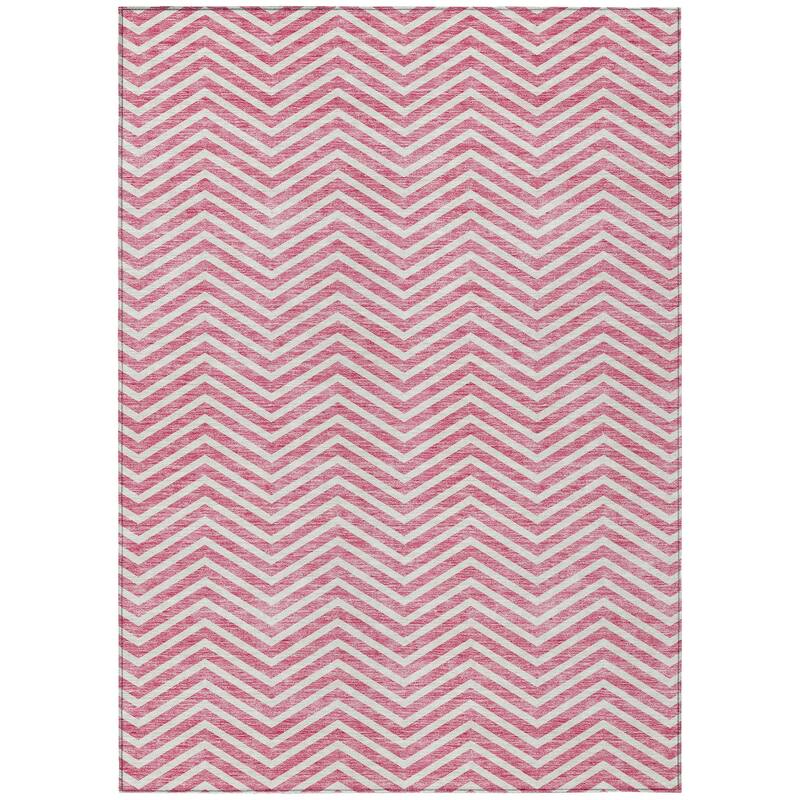 Machine Washable Indoor/ Outdoor Chantille Chevron Stripe Rug