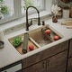preview thumbnail 12 of 14, Karran QUWS-880 Undermount 32-1/2 in. Double Equal 50/50 Bowl Workstation Kitchen Sink